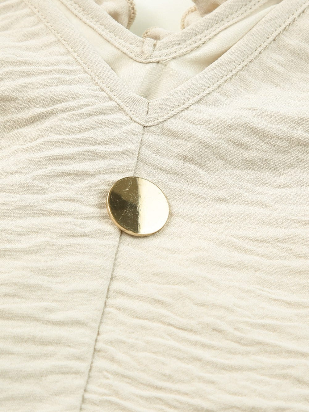 Elegant Apricot Maxi Dress with V-Neckline and Elastic Belt