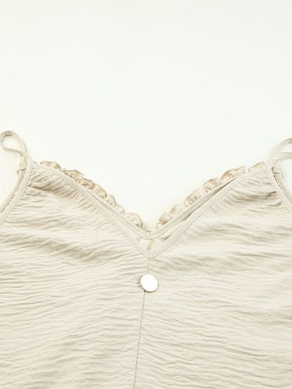 Elegant Apricot Maxi Dress with V-Neckline and Elastic Belt