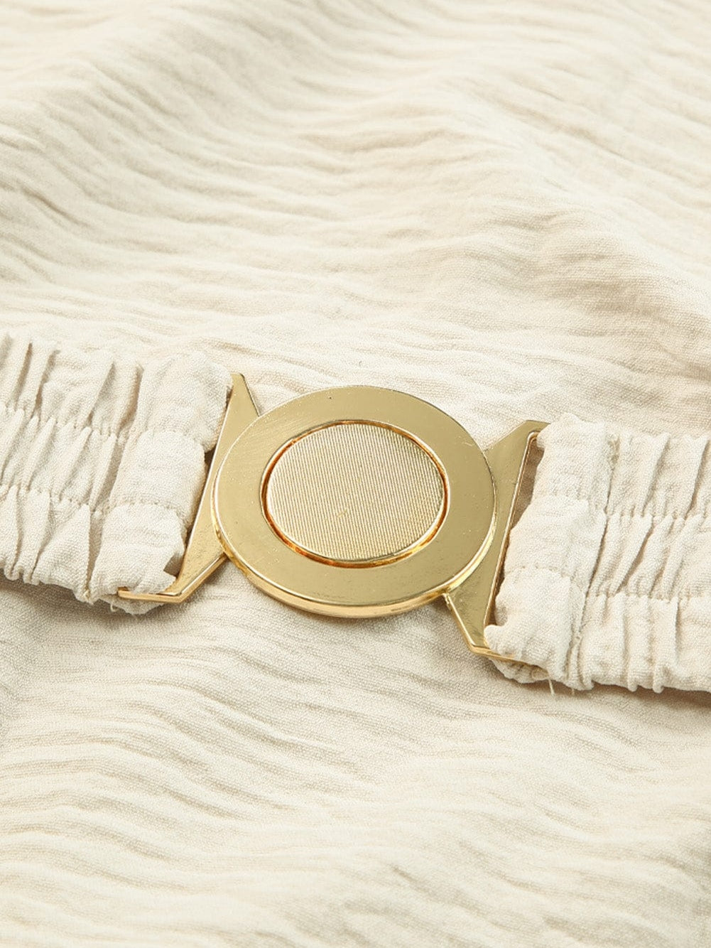 Elegant Apricot Maxi Dress with V-Neckline and Elastic Belt