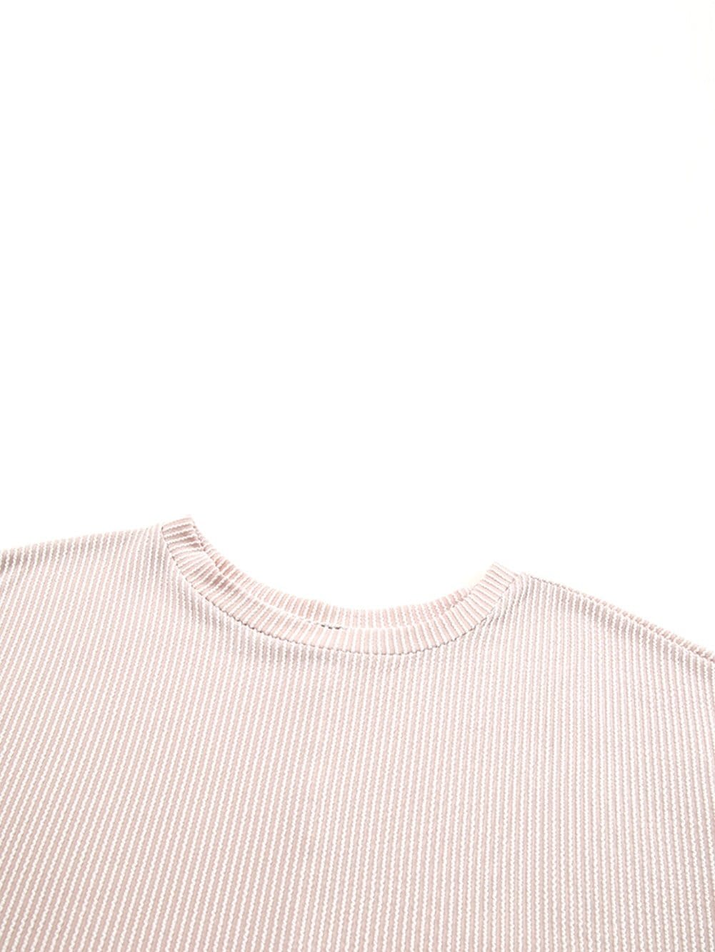 Elegant Apricot Oversized Ribbed Tunic with Batwing Sleeves