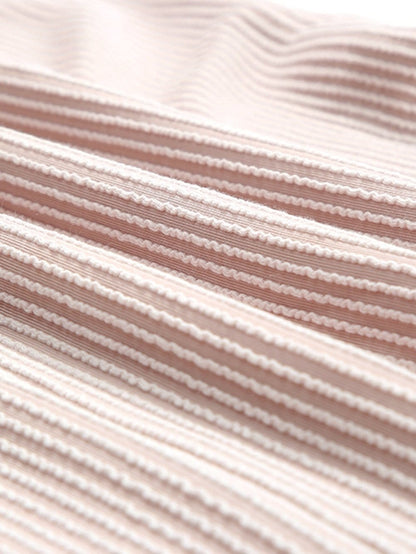 Elegant Apricot Oversized Ribbed Tunic with Batwing Sleeves