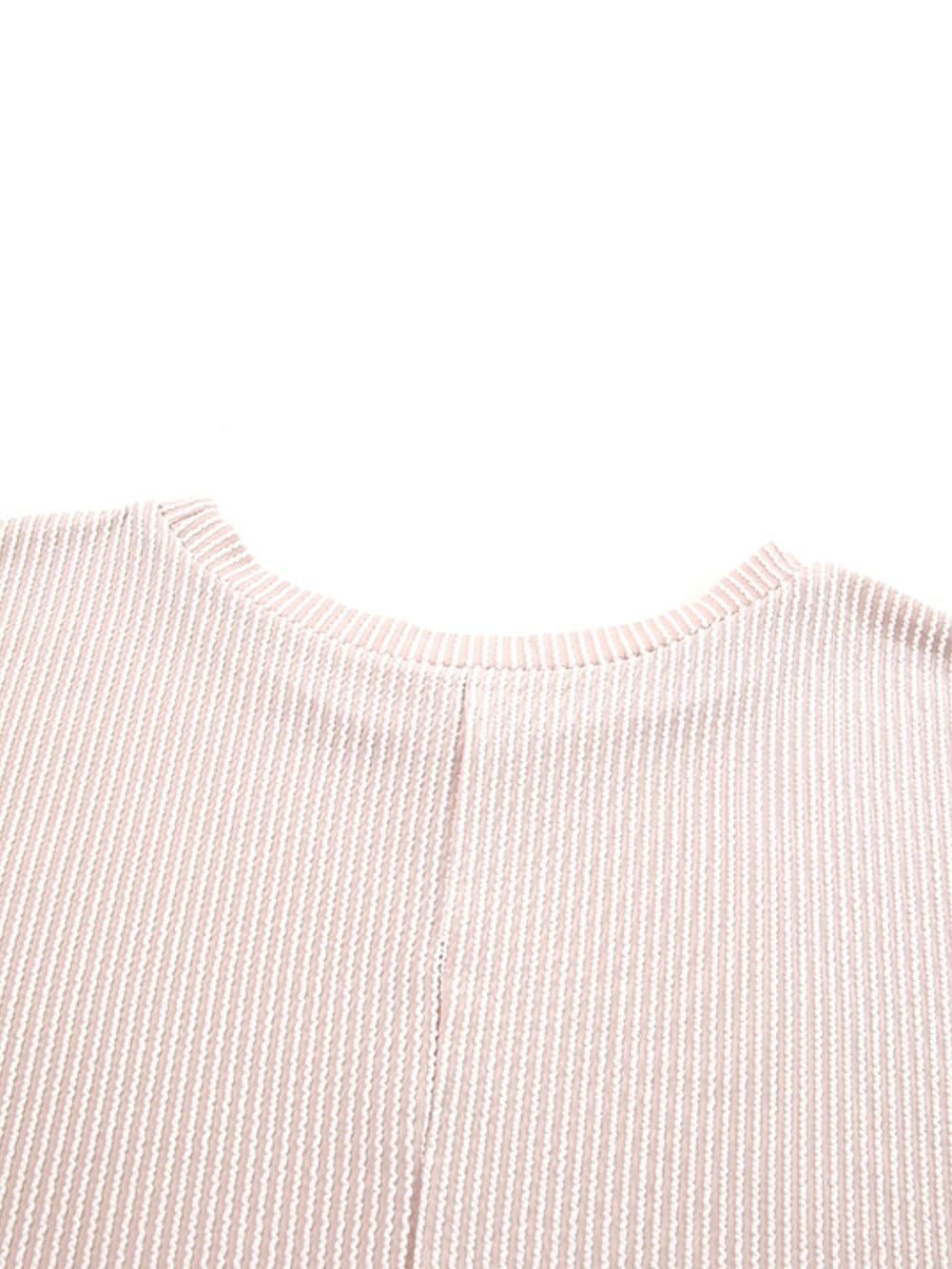 Elegant Apricot Oversized Ribbed Tunic with Batwing Sleeves