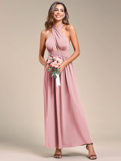 Elegant Backless Halter Neck Formal Dresses