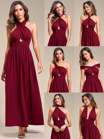 Elegant Backless Halter Neck Formal Dresses