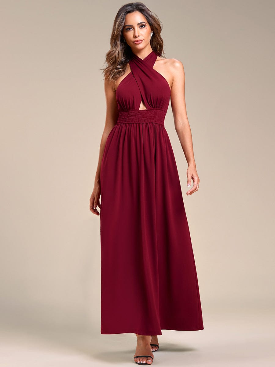 Elegant Backless Halter Neck Formal Dresses