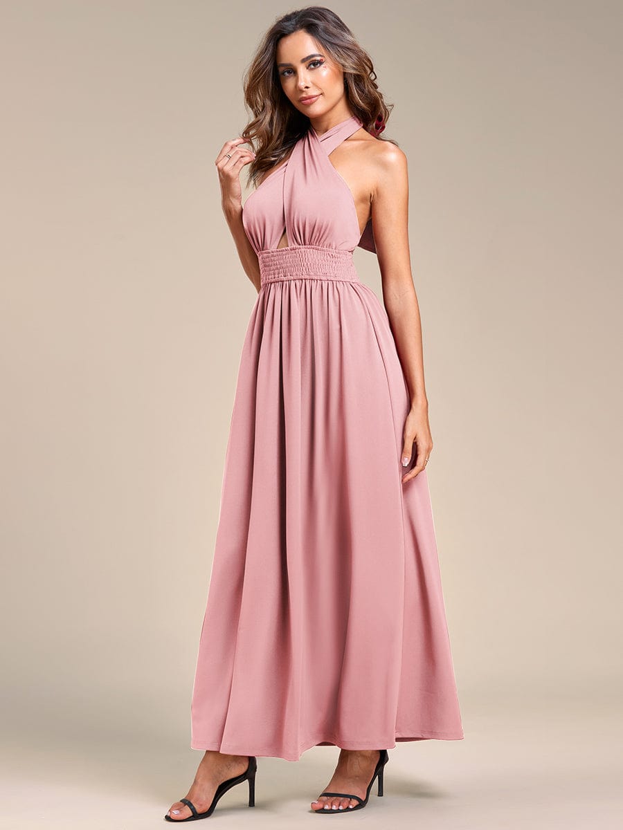Elegant Backless Halter Neck Formal Dresses