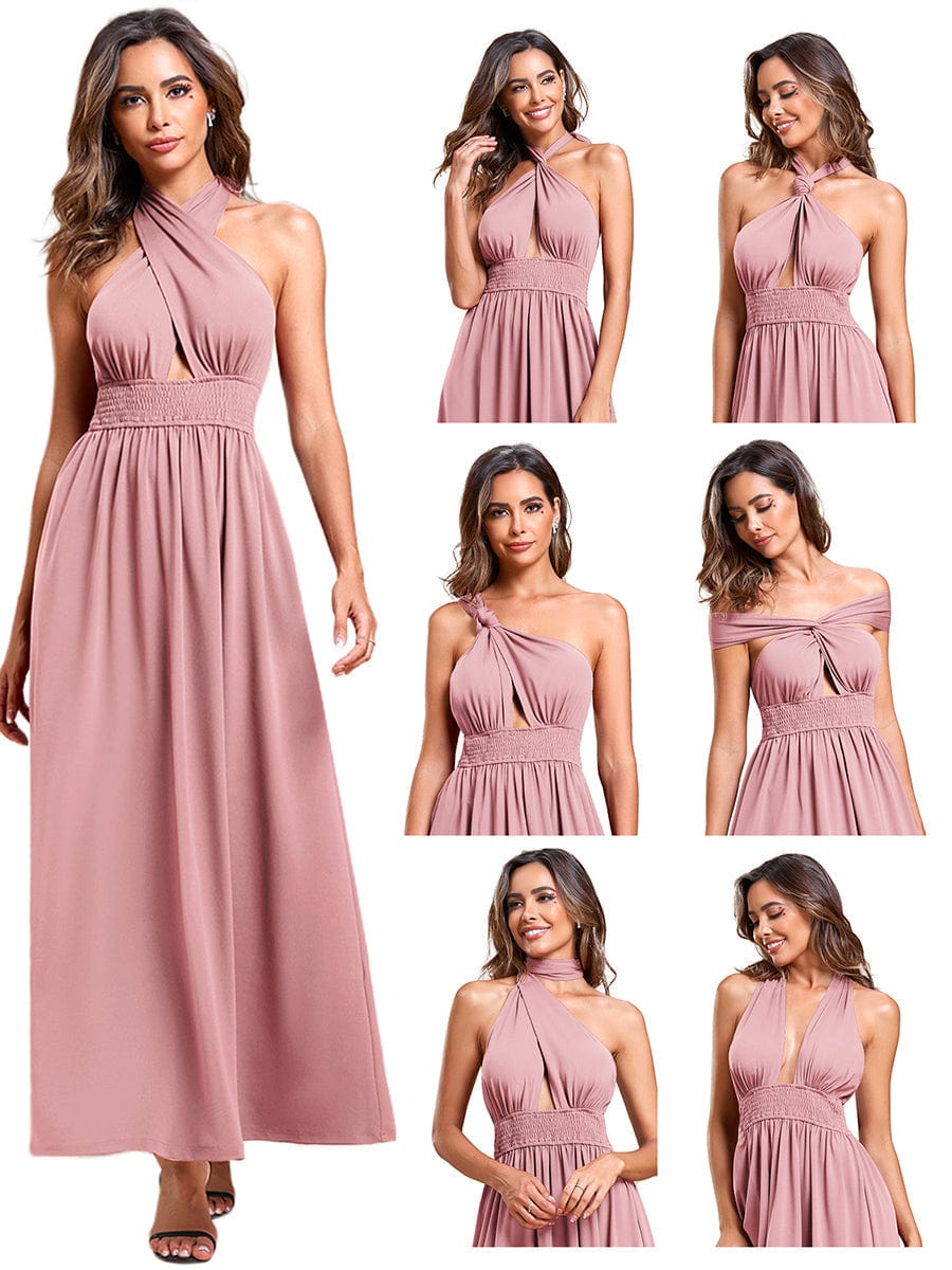 Elegant Backless Halter Neck Formal Dresses