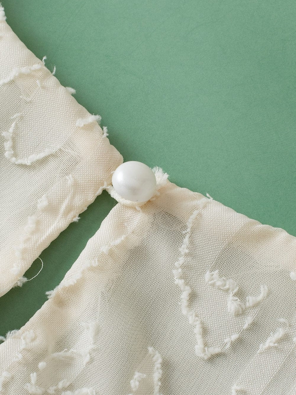 Elegant Beige Jacquard Blouse with Butterfly Sleeves