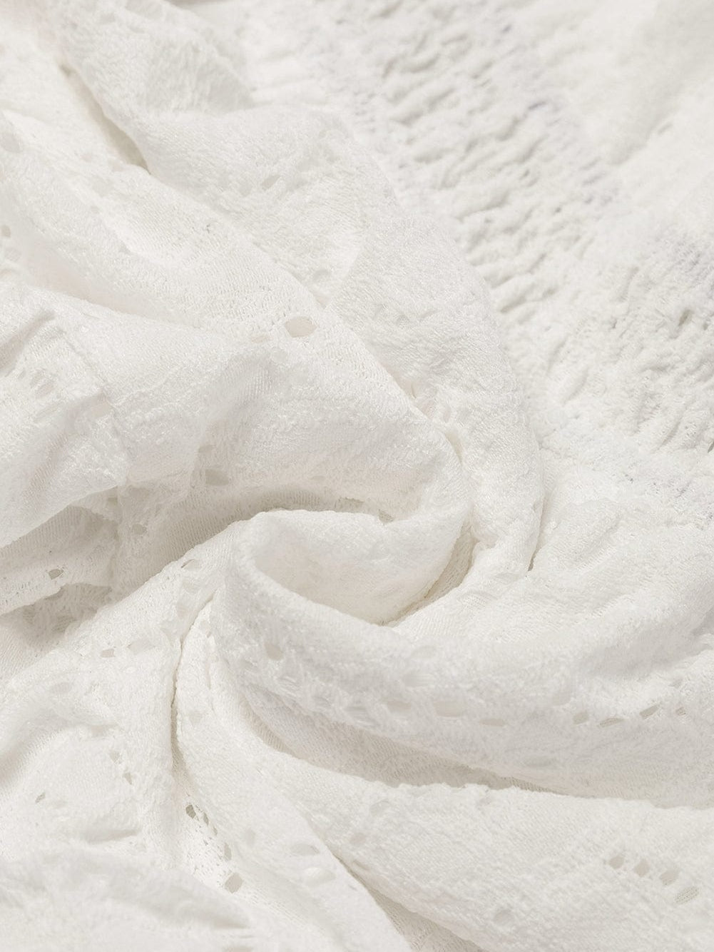 Elegant Beige Lace Crochet Short Sleeve A-Line Mini Dress