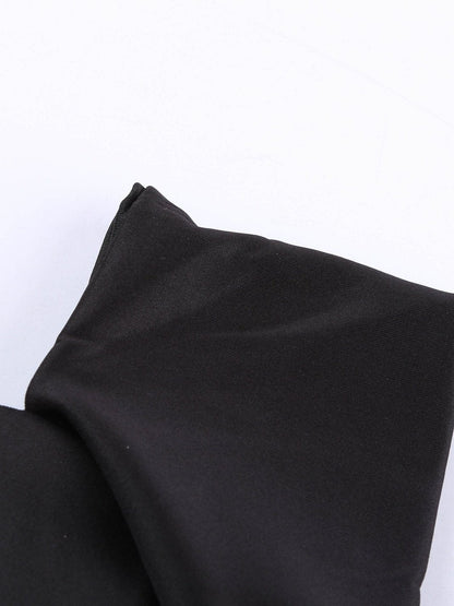 Elegant Black Bardot Midi Dress with V-Neck