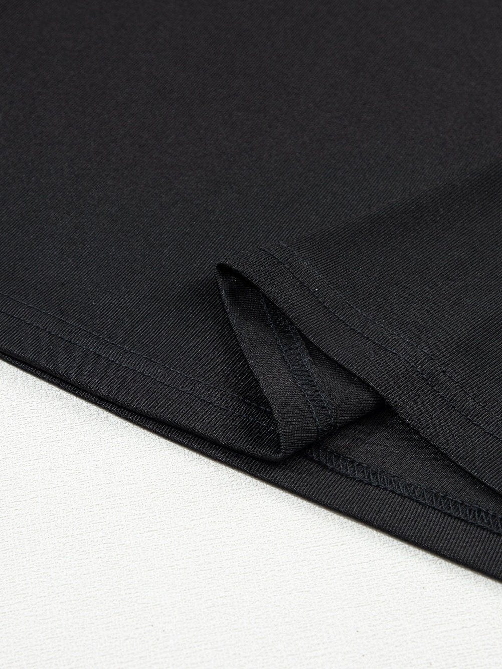 Elegant Black Faux Leather Puff Sleeve Top with Stand Neck