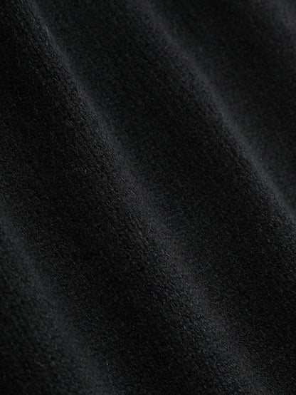 Elegant Black Floral Embroidered Sleeveless Vest Sweater