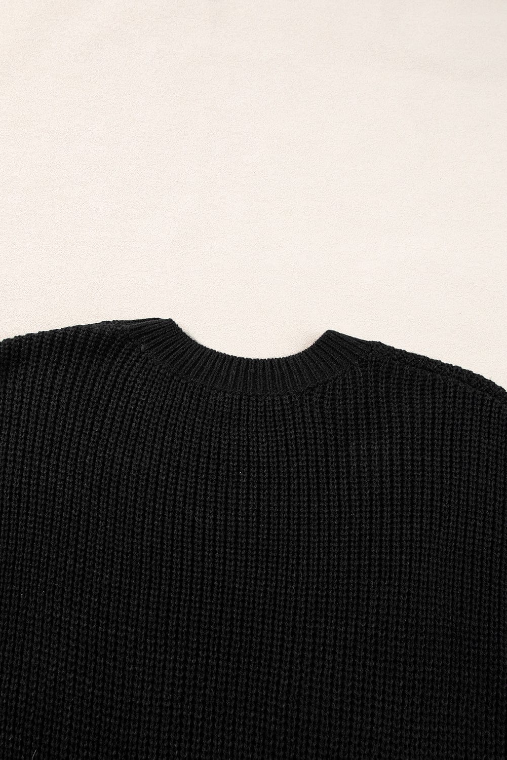 Elegant Black Floral Embroidered Sweater Top