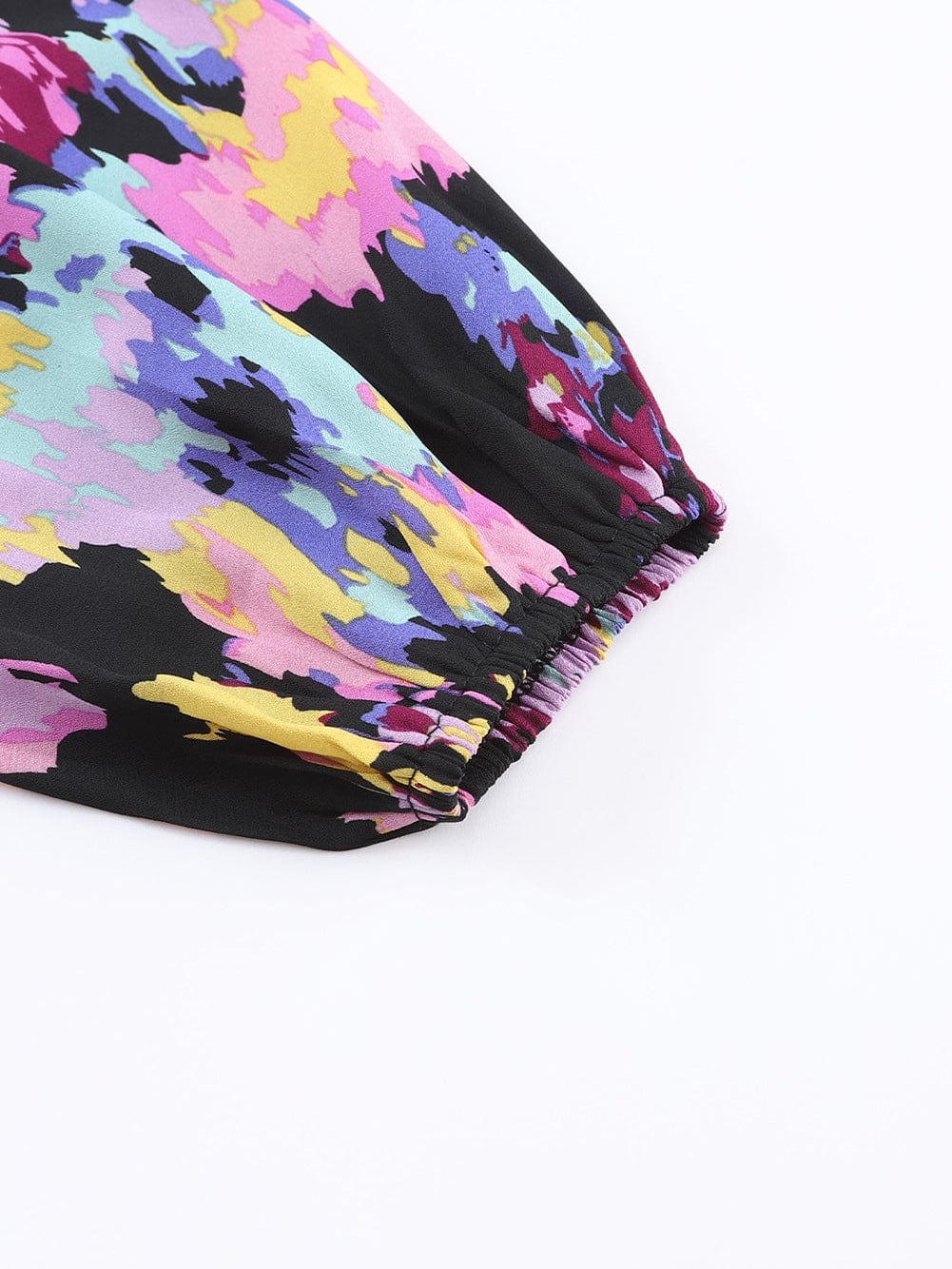 Elegant Black Floral Print Maxi Dress with Pleated Details