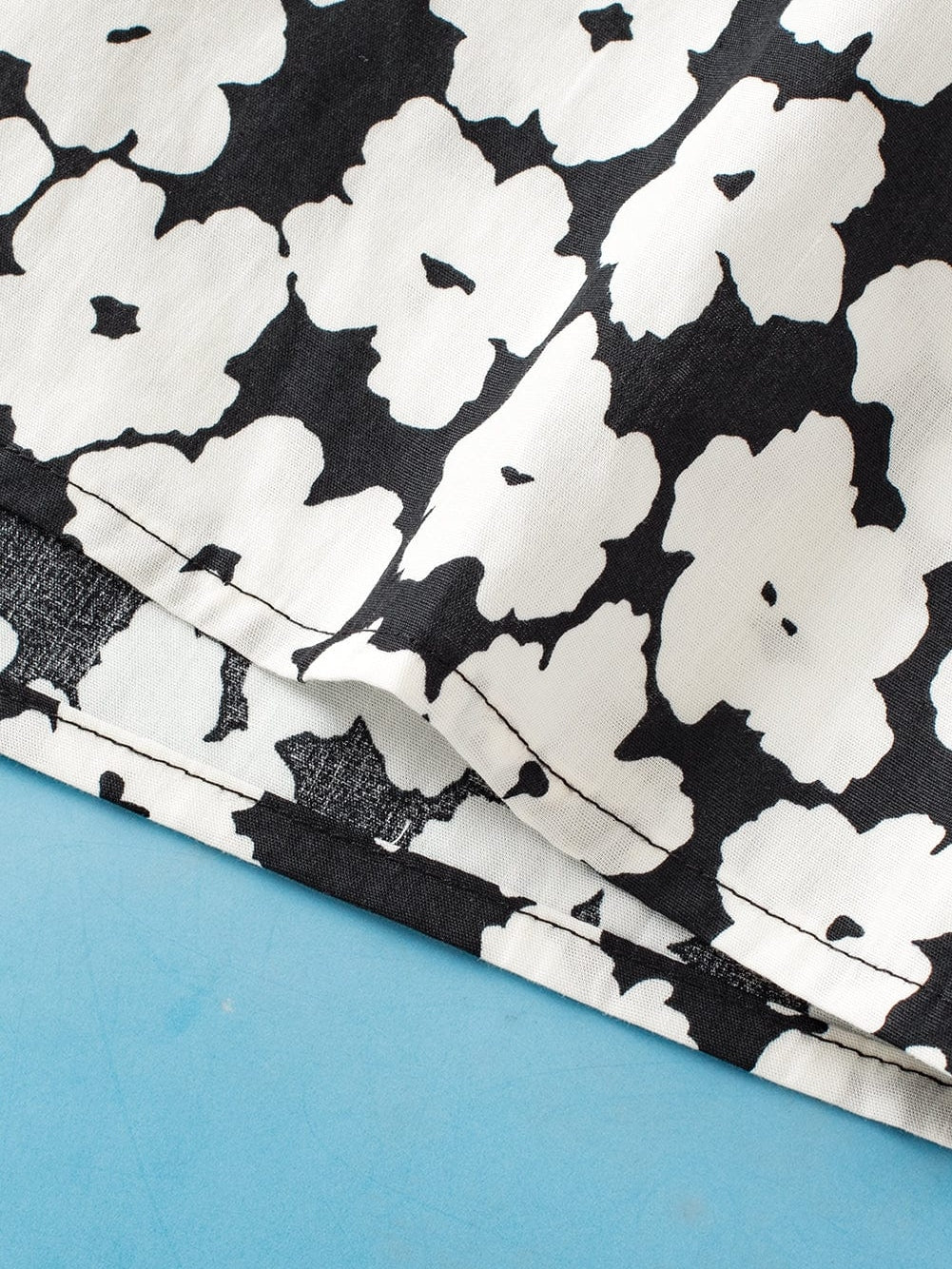 Elegant Black Floral Ruffle Sleeve Blouse with Ric Rac Detail