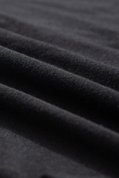 Elegant Black High Waist V Neck Maxi Dress with Shirred Details