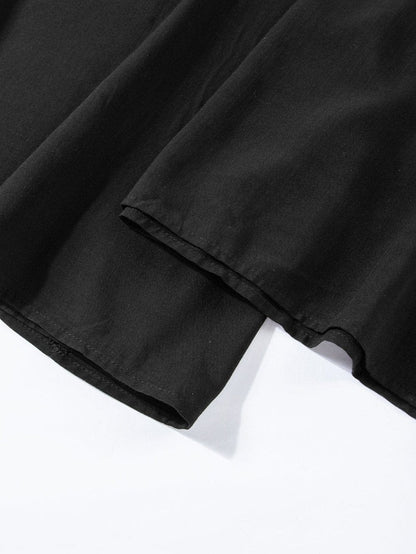 Elegant Black High Waist Wide Leg Pants with Drawstring Detail