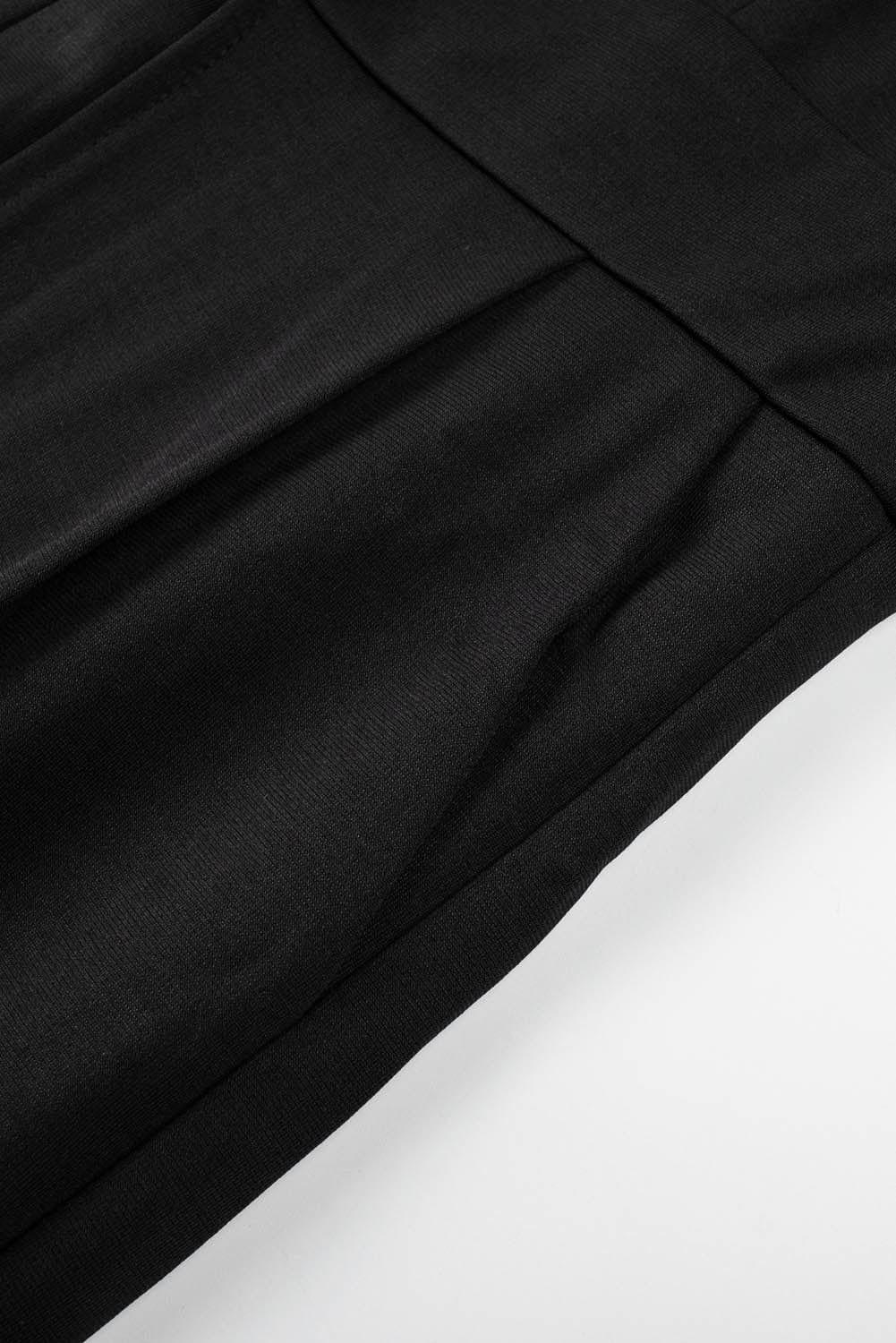 Elegant Black Jumpsuit with Slit Leg and Pocket Detail