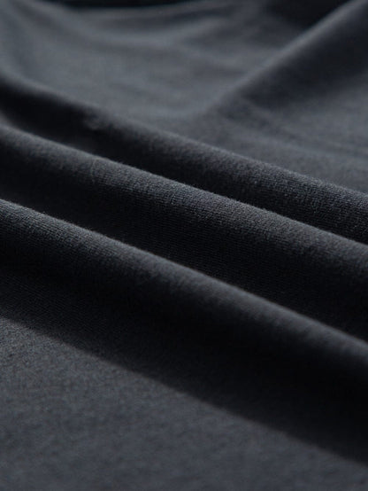 Elegant Black Lace Detail Pointelle Half Sleeve Tee