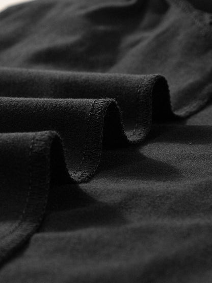 Elegant Black Lace Detail Pointelle Half Sleeve Tee