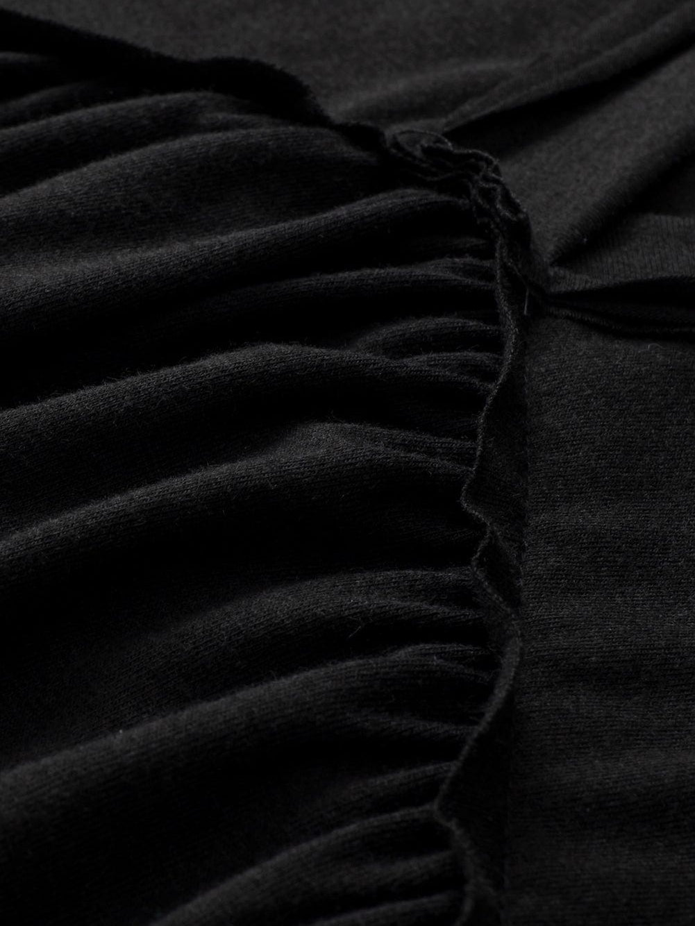 Elegant Black Lace Sleeve V Neck Babydoll Top