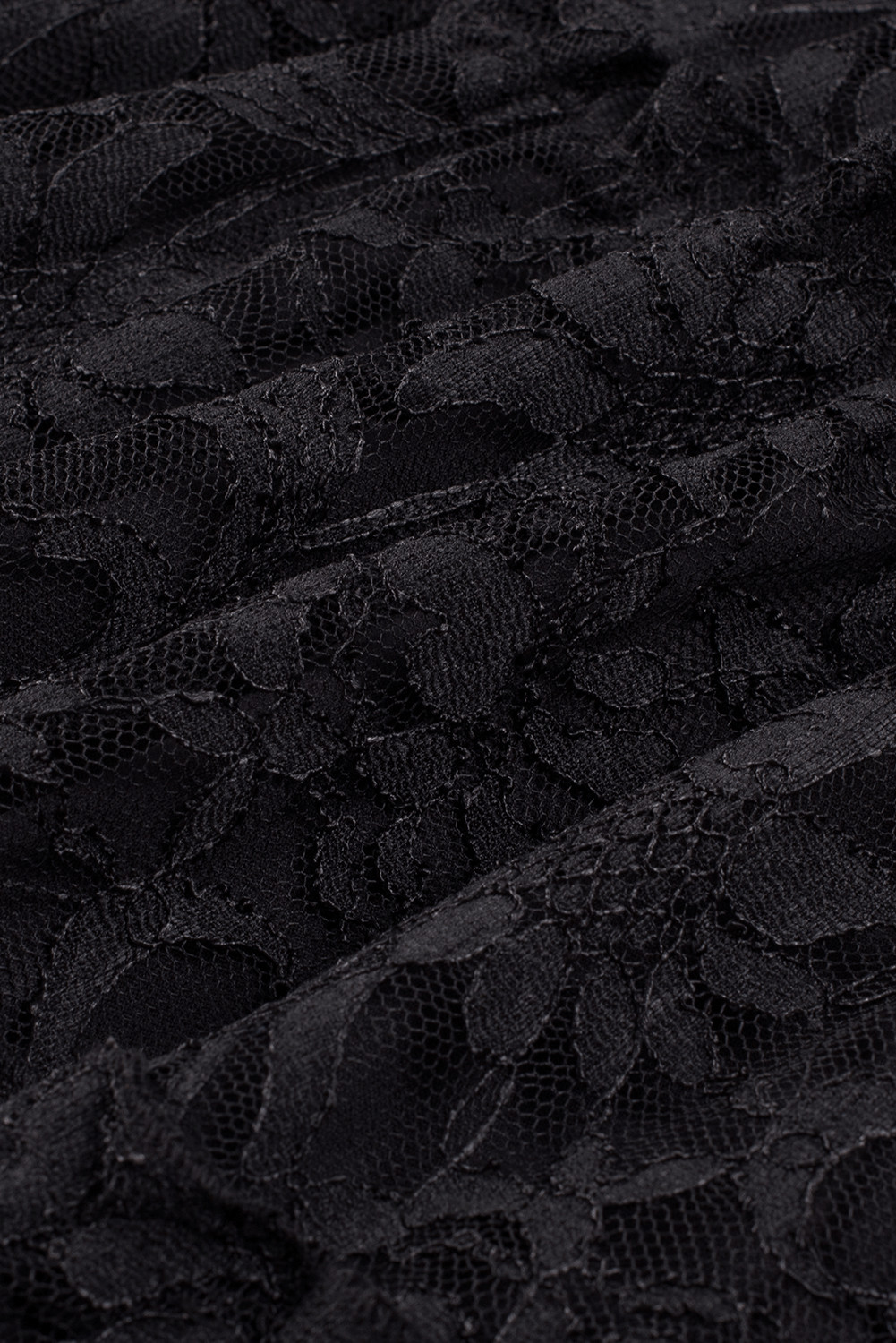 Elegant Black Lace Tiered Midi Dress