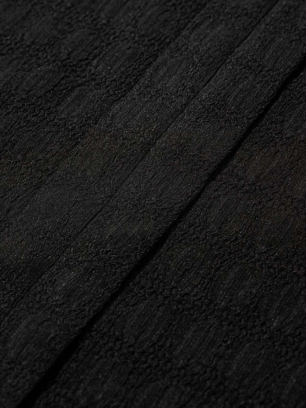 Elegant Black Lattice Textured Sleeveless Top