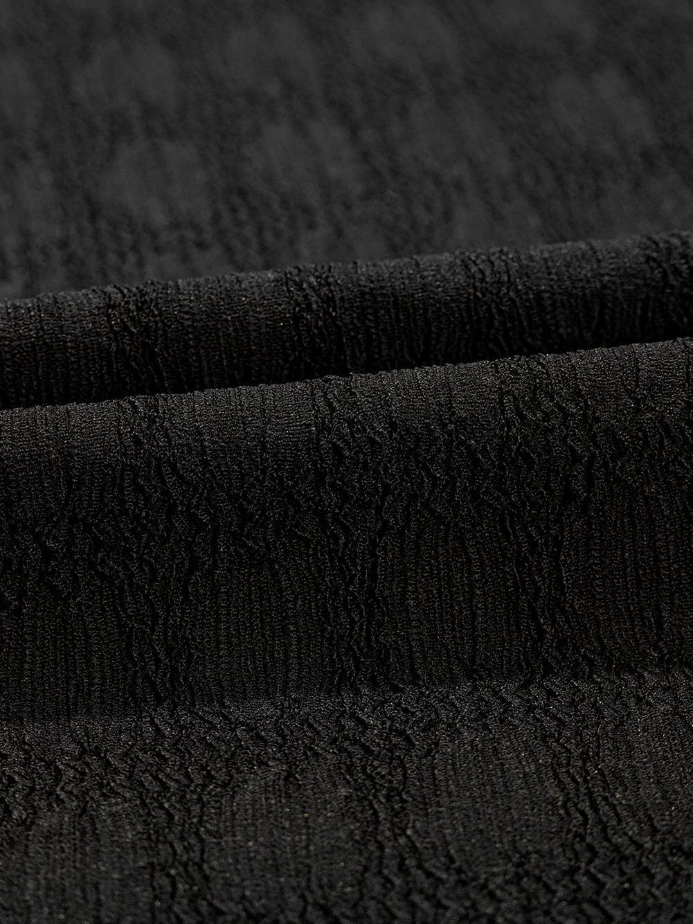 Elegant Black Lattice Textured Sleeveless Top