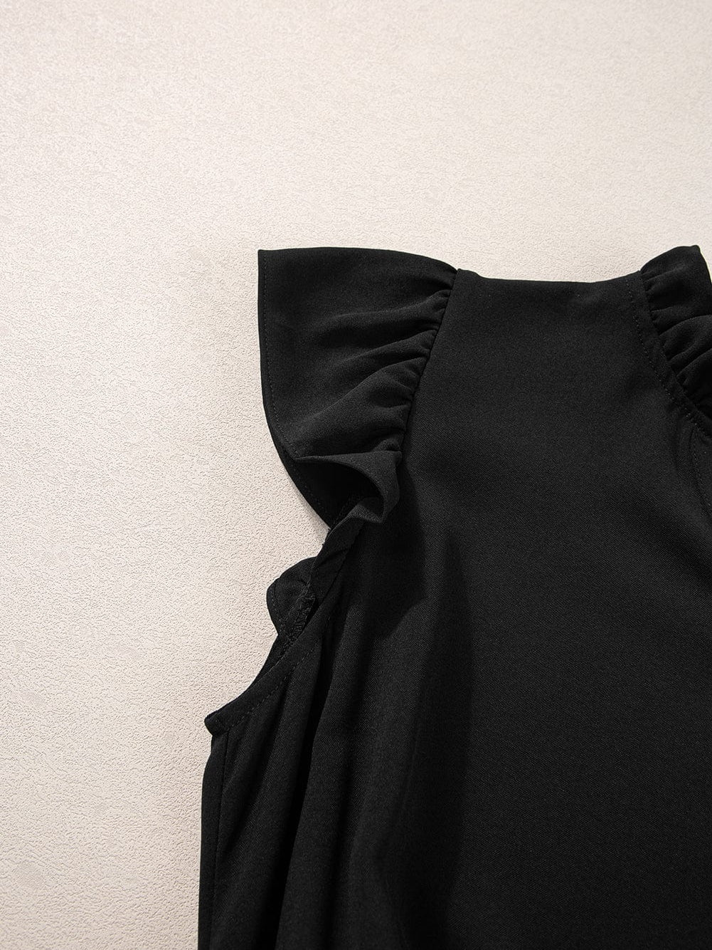 Elegant Black Leopard Print Flare Dress with Flutter Sleeves