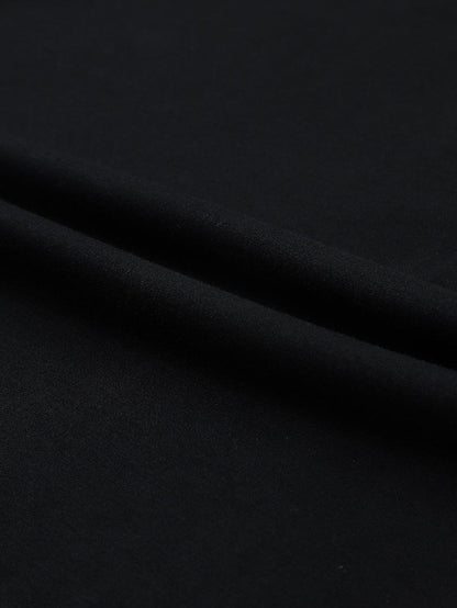 Elegant Black Long Sleeve Dress with Button Detail