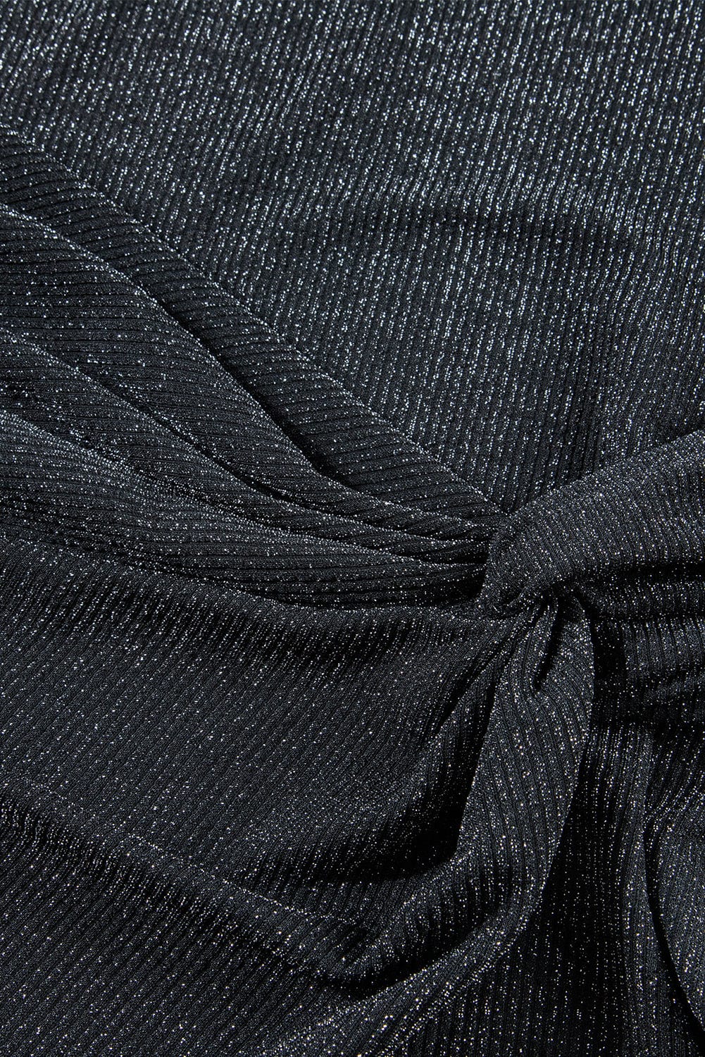 Elegant Black Metallic Twist Mini Dress with Sheath Silhouette