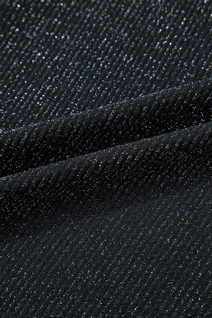 Elegant Black Metallic Twist Mini Dress with Sheath Silhouette