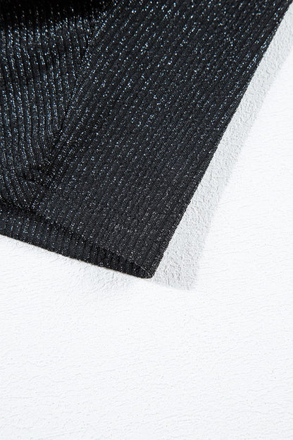 Elegant Black Metallic Twist Mini Dress with Sheath Silhouette