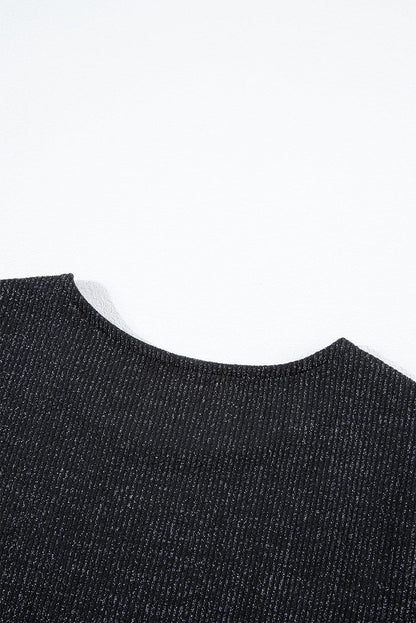 Elegant Black Metallic Twist Mini Dress with Sheath Silhouette