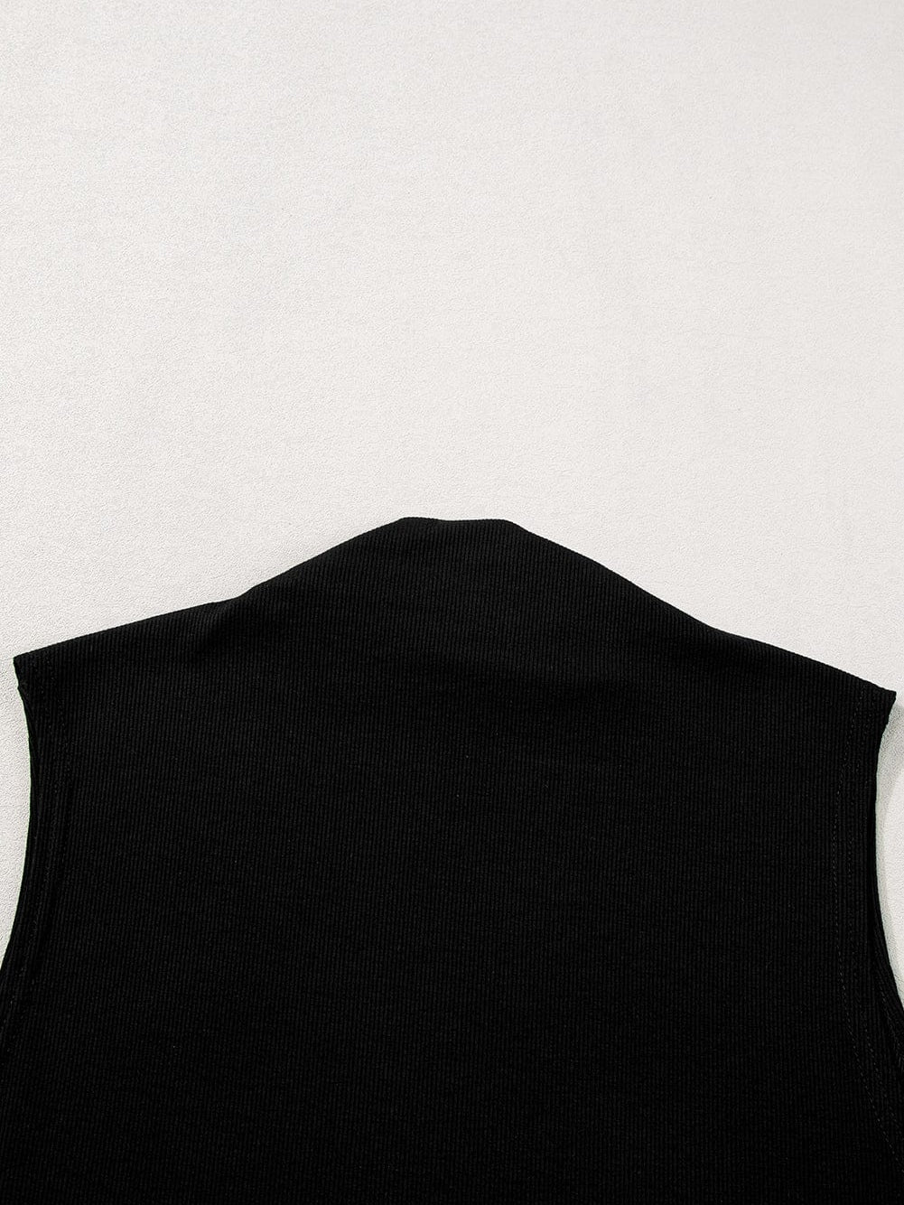 Elegant Black Mock Neck Sleeveless Top