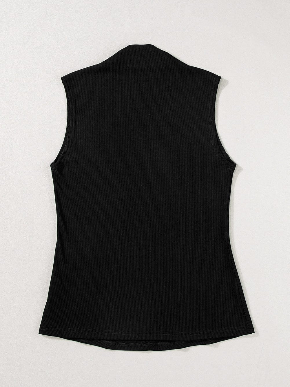 Elegant Black Mock Neck Sleeveless Top