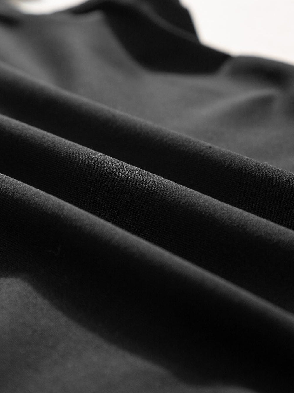 Elegant Black Off-Shoulder Folded Slim Fit Top