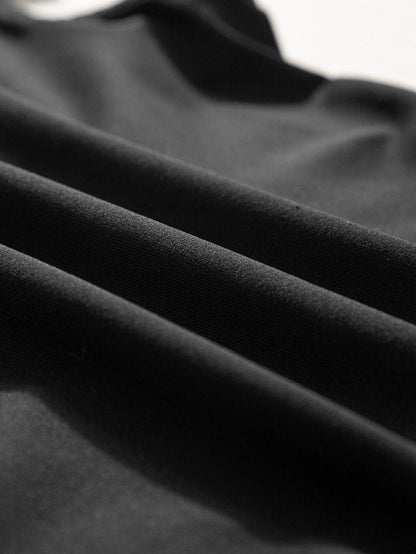 Elegant Black Off-Shoulder Folded Slim Fit Top