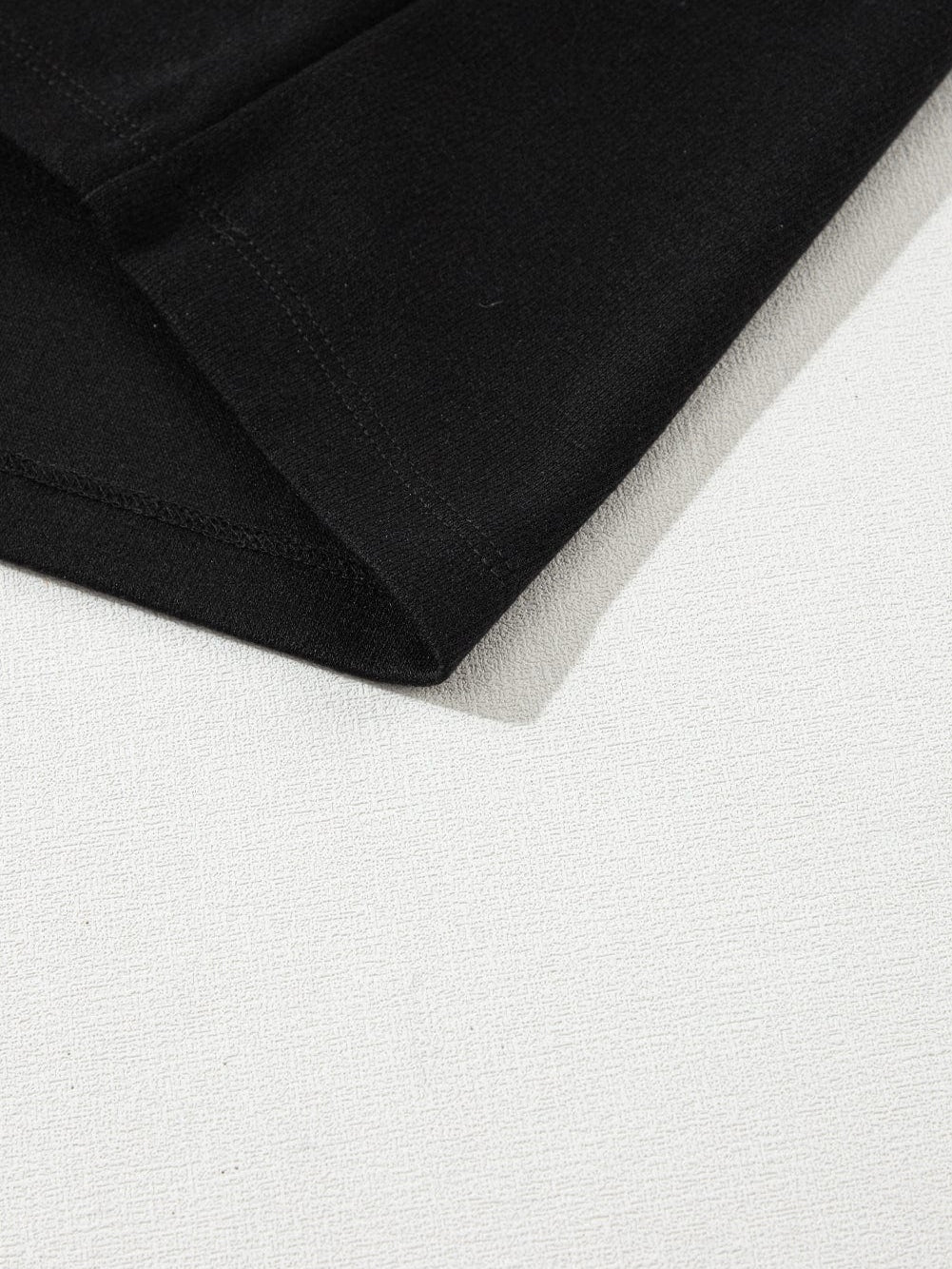 Elegant Black Pearl Embellished Crew Neck Tee