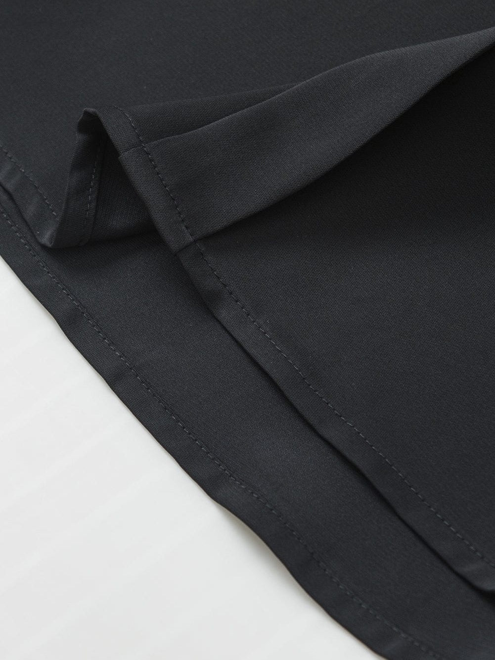 Elegant Black Pearl Mesh Ruffle Sleeve Blouse