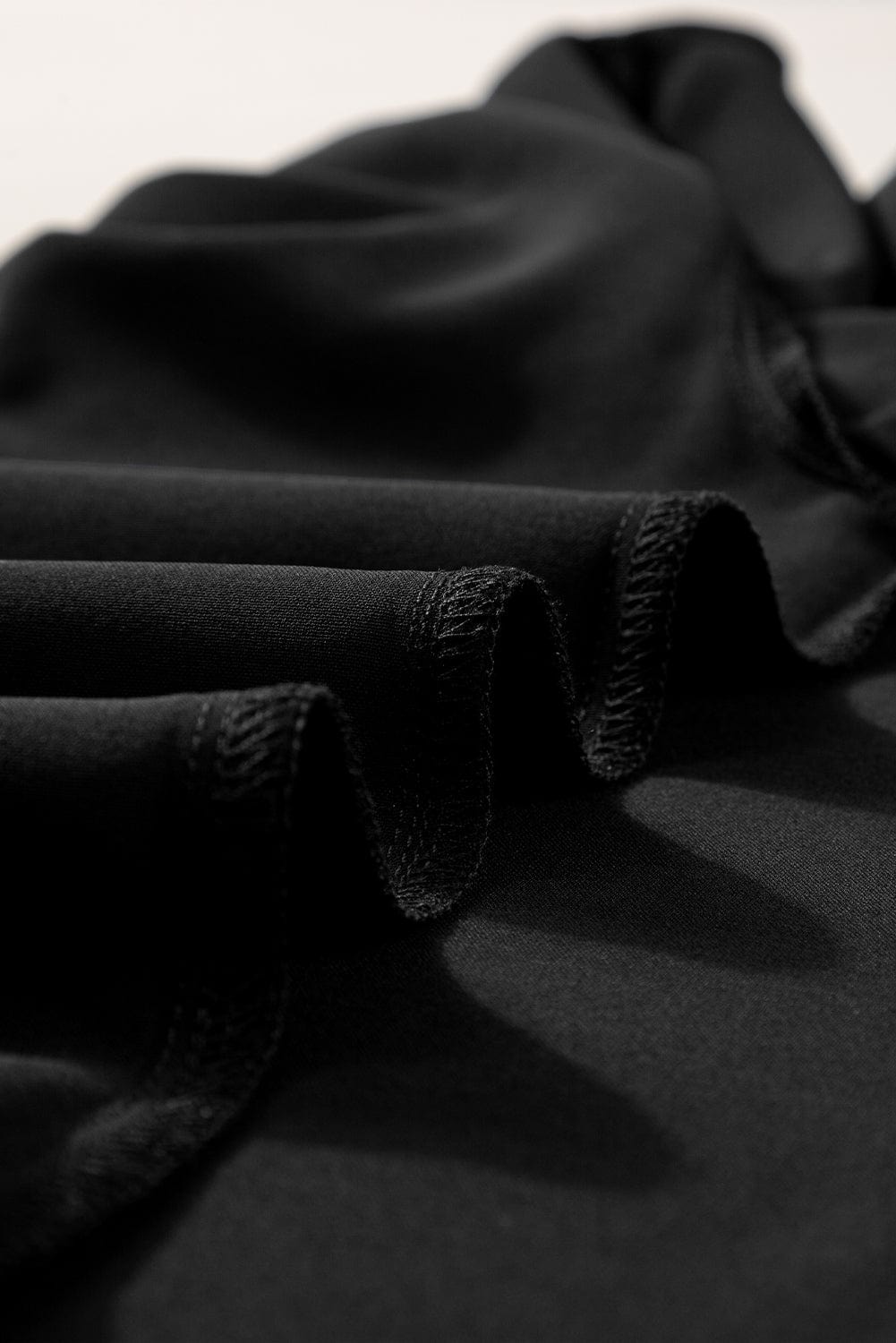 Elegant Black Petal Sleeve V-Neck Top