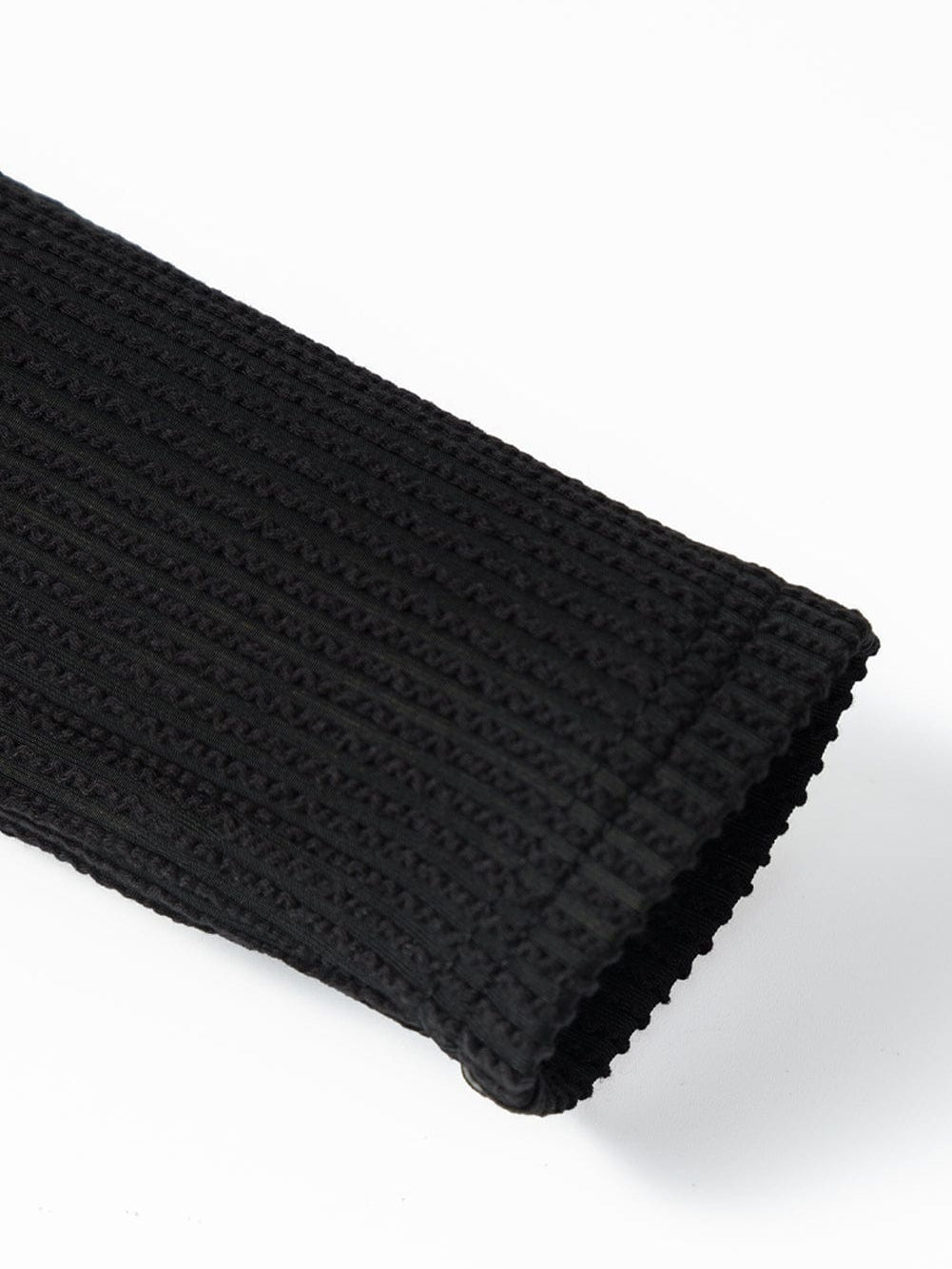 Elegant Black Ribbed Twist Detail Maxi Dress