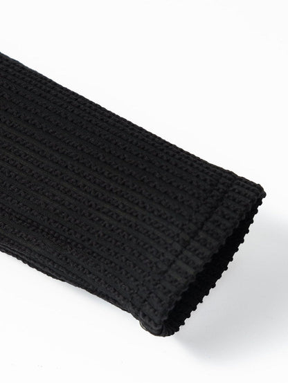 Elegant Black Ribbed Twist Detail Maxi Dress