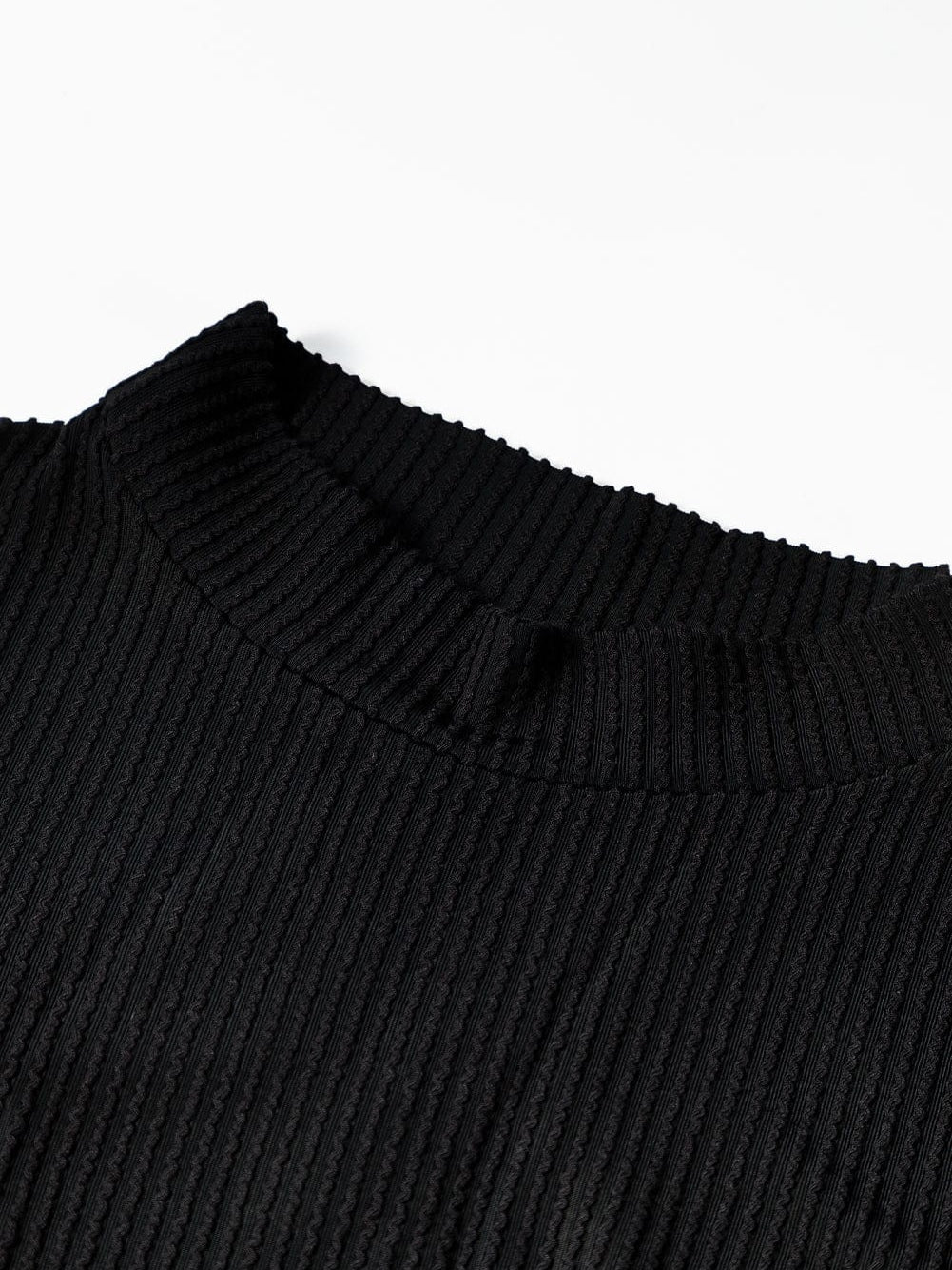 Elegant Black Ribbed Twist Detail Maxi Dress