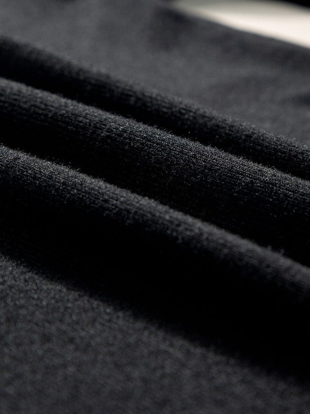 Elegant Black Ribbed V Neck Blouse with Puff Sleeves and Button Detail