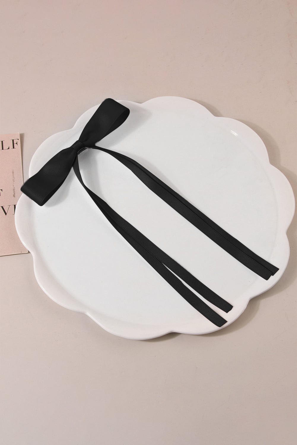 Elegant Black Ribbon Bow Hair Clip