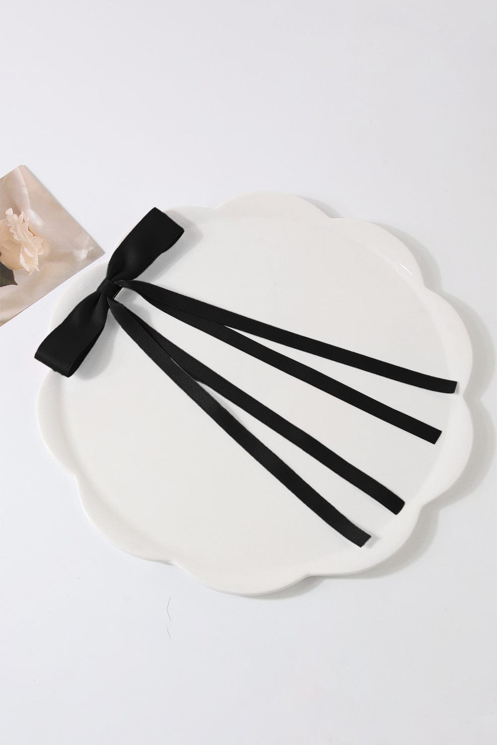 Elegant Black Ribbon Bow Hair Clip