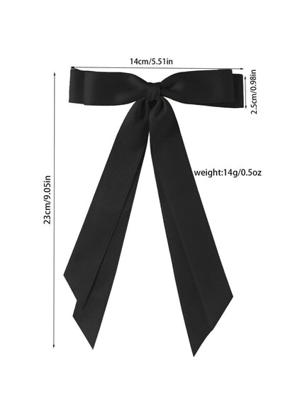 Elegant Black Ribbon Double Bow Alligator Hair Clip