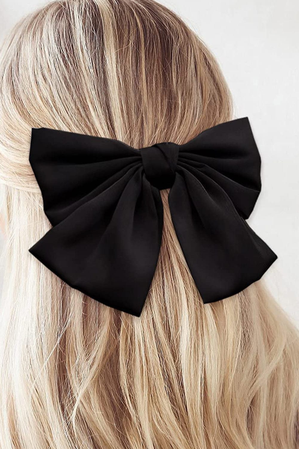 Elegant Black Silk Bow Hair Clip