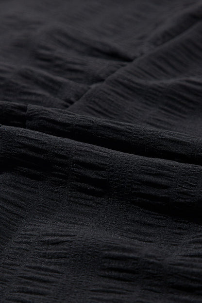 Elegant Black Smocked A-Line Party Dress